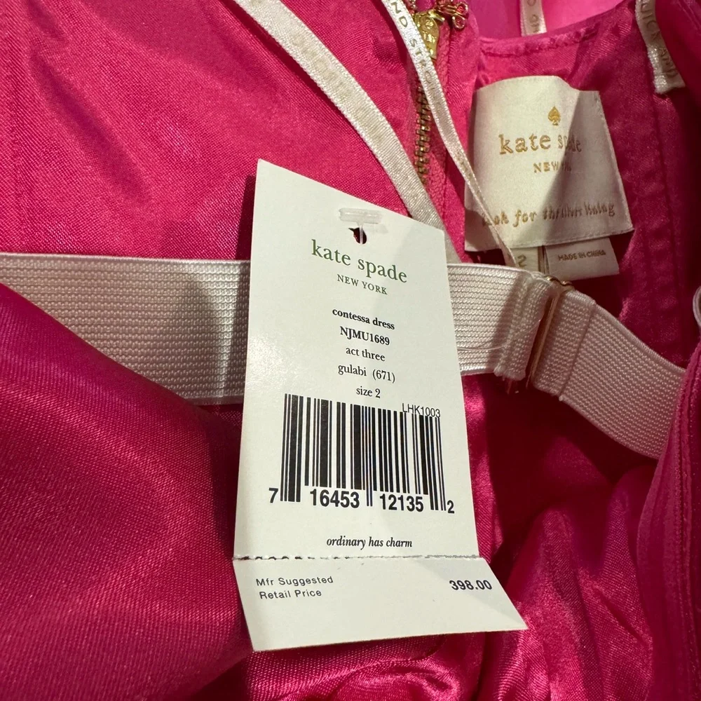 NWT $398 KATE SPADE ♠️ Pink Contessa strapless Pencil Dress NO BELT size 2 S - Picture 3 of 4